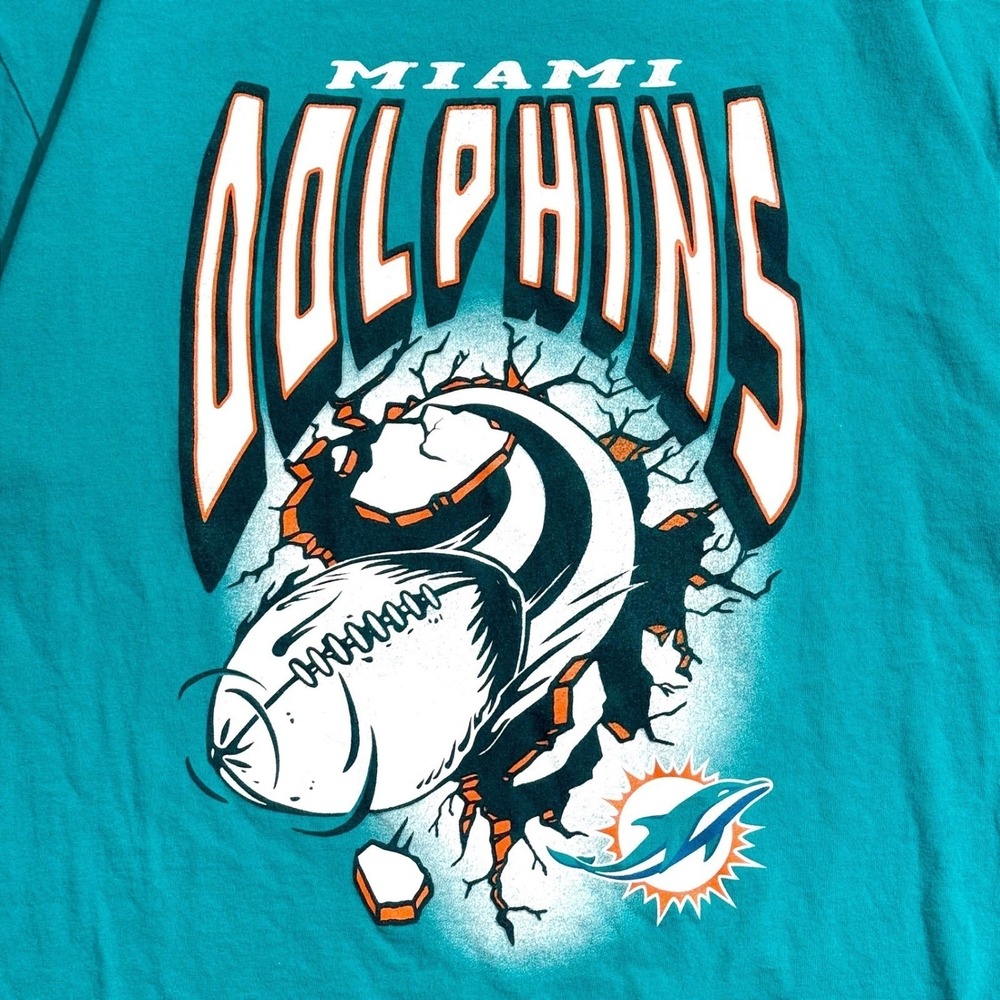 Junk Food Miami Dolphins NFL Graphic T-Shirt Mens XL Aqua Teal Cotton 2024